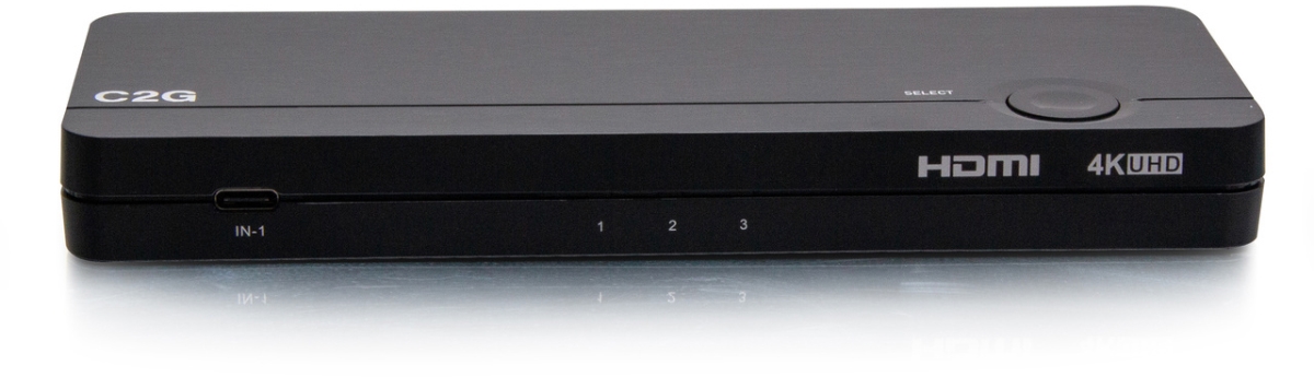 C2G-54541 4K 60 Hz USB-C-HDMI 3-Input Combo to HDMI 1-Output KVM Switch with Power Delivery