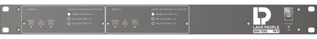 LPF611 1RU 2 x 1 in 4 AESEBU XLR Digital Audio Splitter