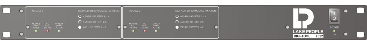 LP-F622 1RU 2 x 1 in 8 Wordclock & AES-id Digital Audio Splitter