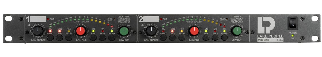 LP-F355A 1RU 2-Channel Ultra-Low-Noise Microphone Preamp with Class-A Input Option