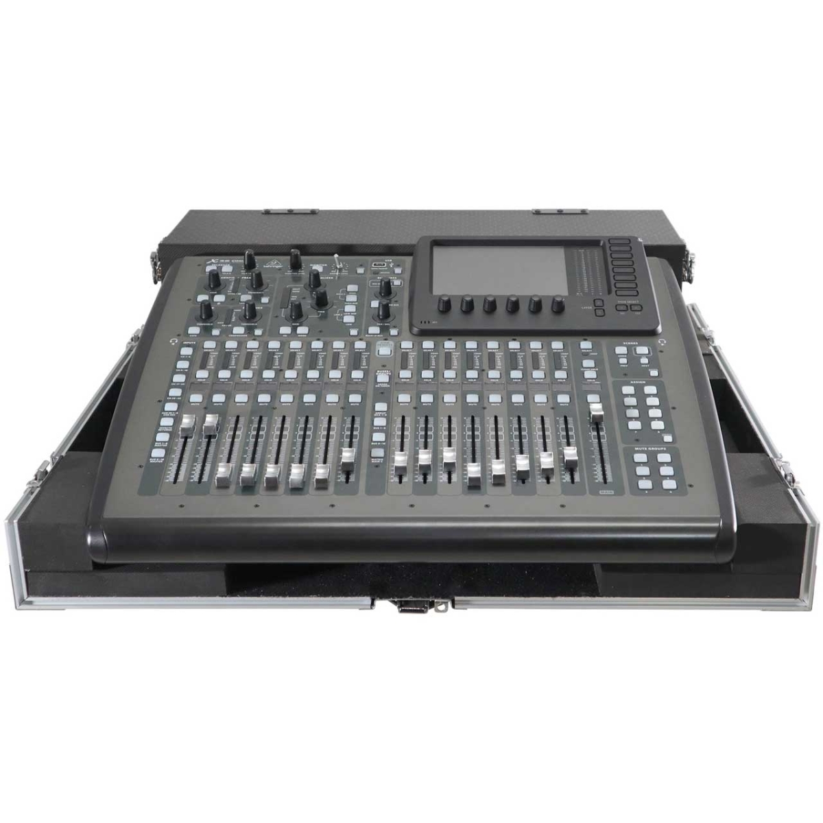 XS-BX32CDHW Compact Flight-Road Case for Behringer X32 Studio Mixer Console with Doghouse & Wheels