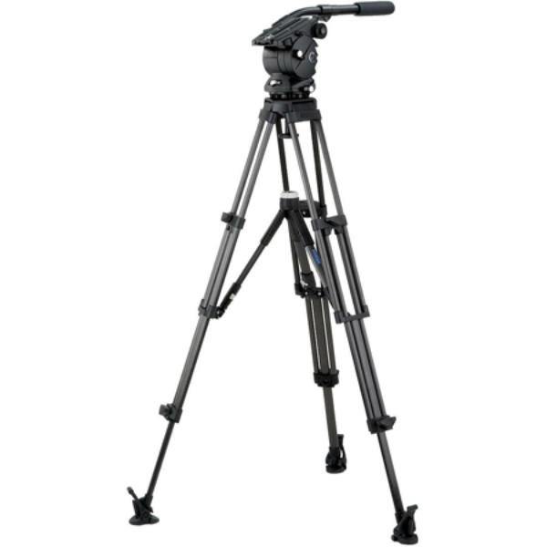 Picture of Vinten Camera Supports VIN-V8AS-CP2M Vision 8AS Head with 2-stage Carbon Fiber ENG Pozi-Loc Tripod - Mid-level Spreader with Spread-Loc & Soft Case