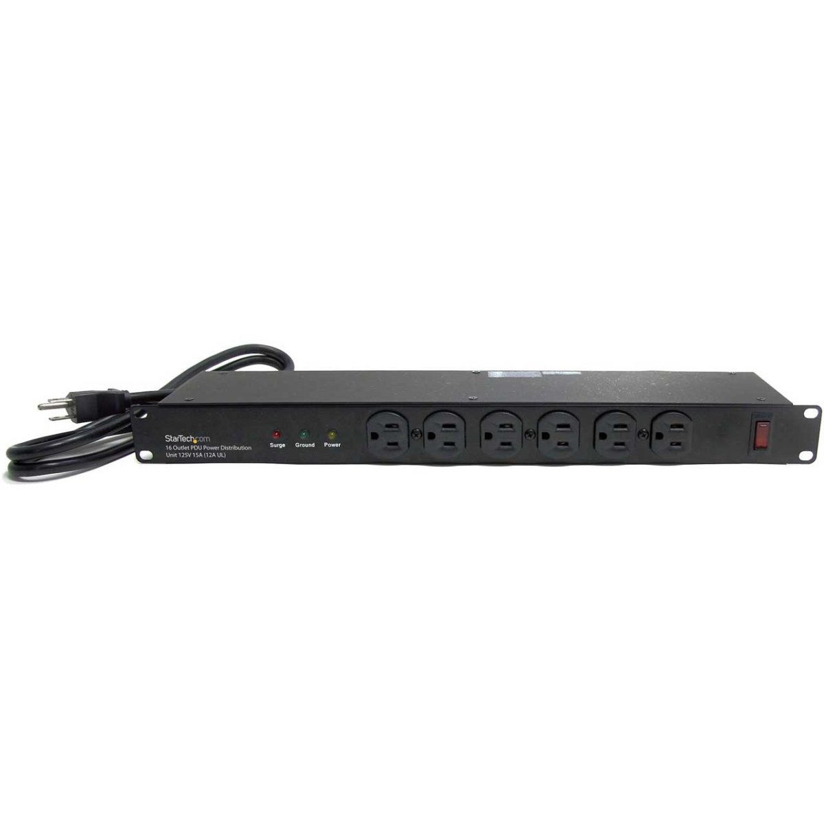 Picture of StarTech ST-RKPW161915 1RU Rackmount PDU with 16 Outlets & Surge Protection