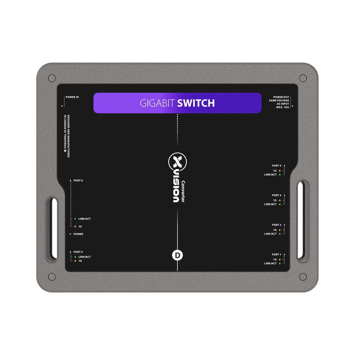 Theatrixx Technologies TTX-XVVNETSW1GM2 XVVNETSW-1GM2 xVision Converter 5-Port Gigabit Network Switch - PT1 In-Thru - Multimode - OpticalCON Duo