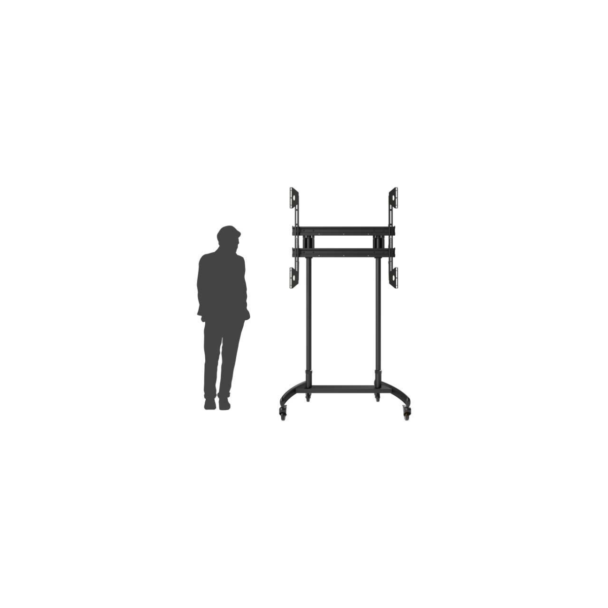 PMTS-LFC-L Premier Mounts LFC-L Large Format Mobile Cart with Chrome Poles for Flat Panel Displays Up to 300 lbs