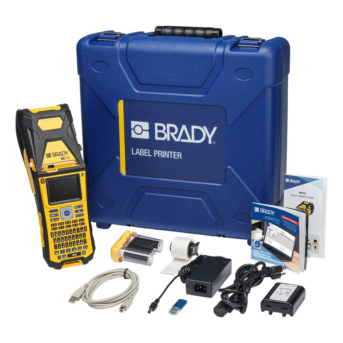 BDY-M610-B-PWID Bluetooth Handheld Label Maker with Workstation & Wire ID Software & Hard Case