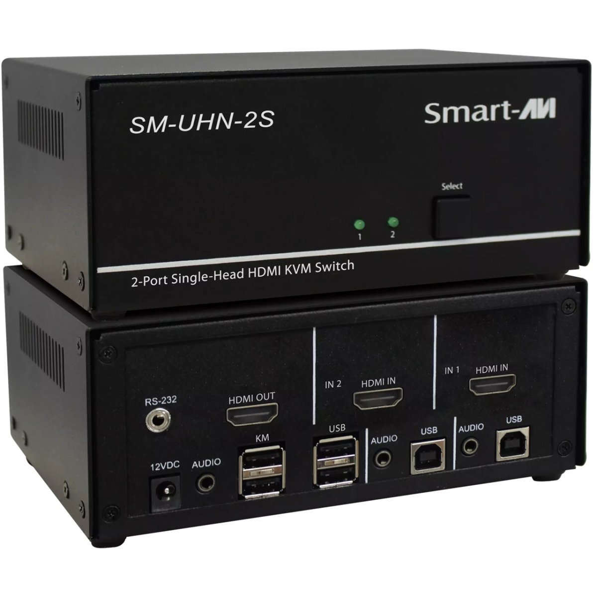 Picture of Smart-AVI SAVI-SM-UHN-2S SM-UHN-2S-S 2-Port HDMI KVM Switch with USB 2.0 Sharing & 4K UHD Resolution