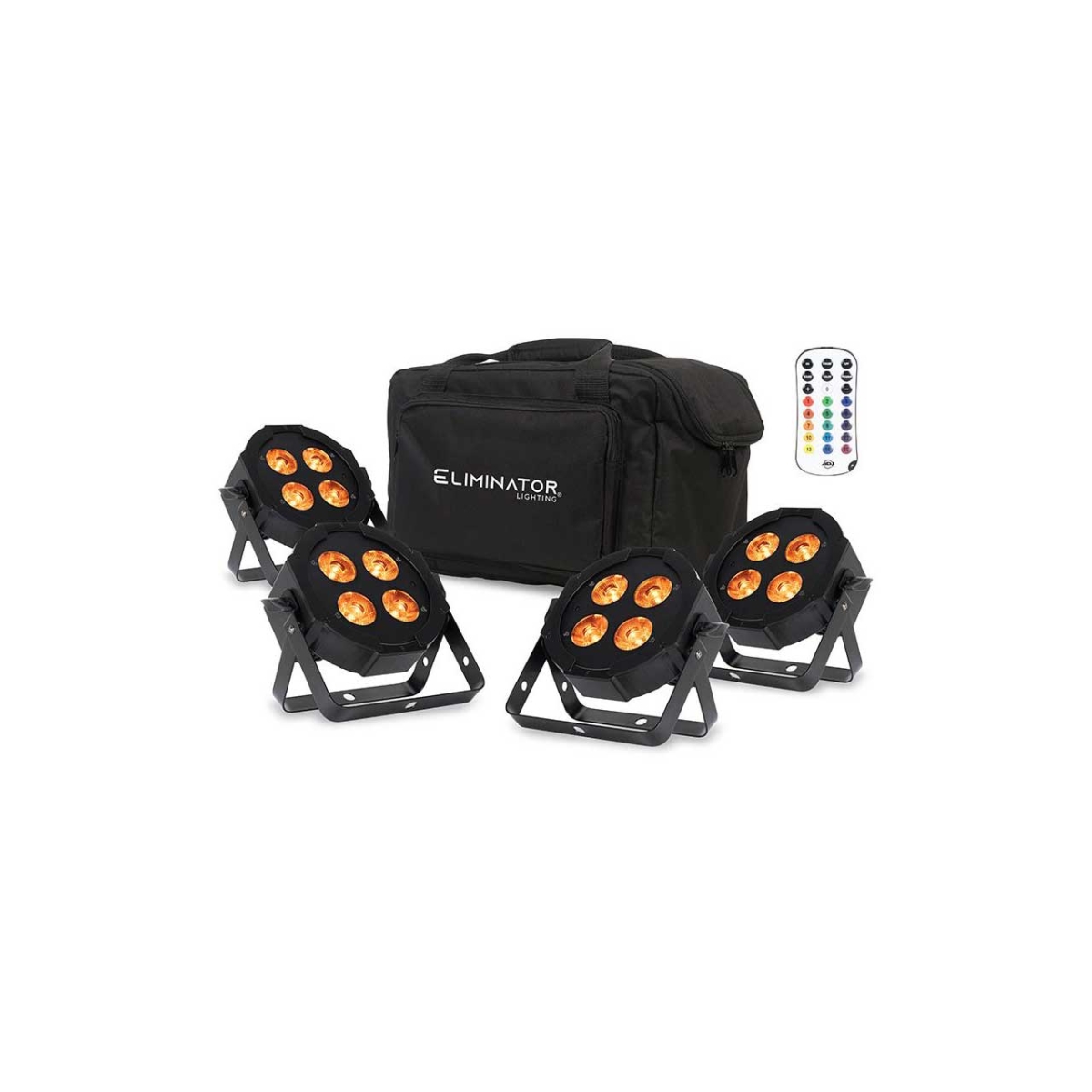AMDJ-MEG400 Mega Flat Hex L Uplighting Kit Including 4x Mega Hex L Par & Eliminator Carry Bag