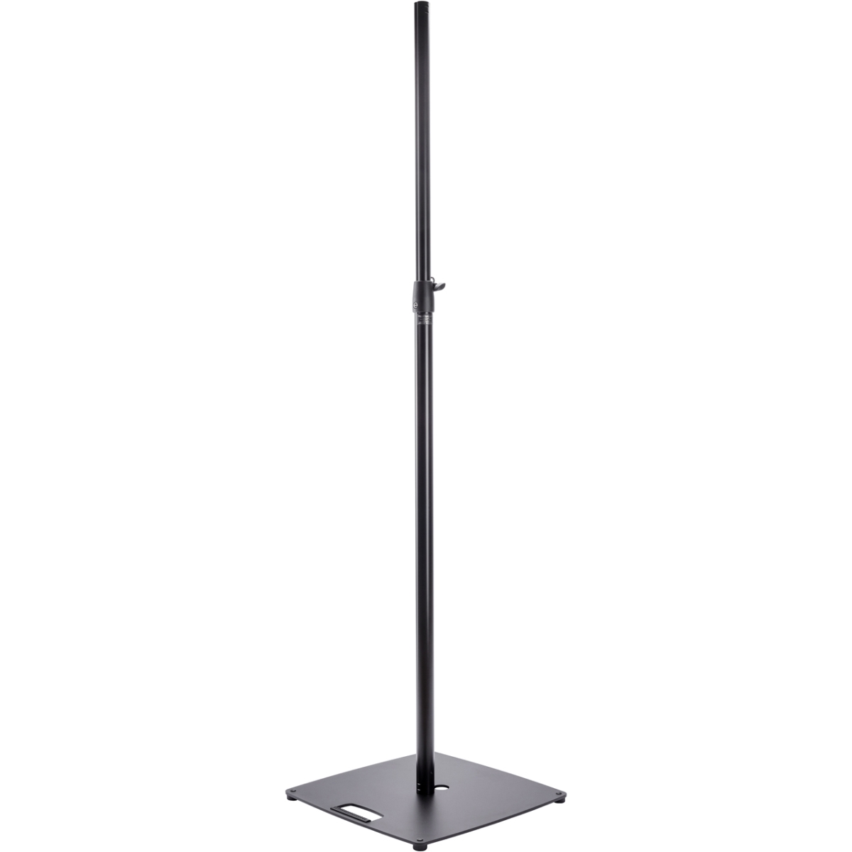 KM-24650 K&M 24650 Lighting Stand with Flat Steel Plate - Carrying Handle & Cable Management - Black