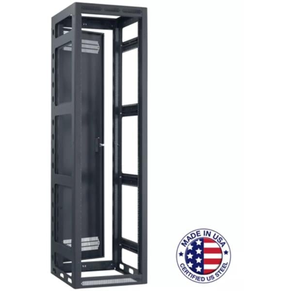 Picture of Lowell Manufacturing LMC-LGR-4427 LGR-4427 44RU Gangable Open-Frame Rack with Rear Door - 27 in. Deep