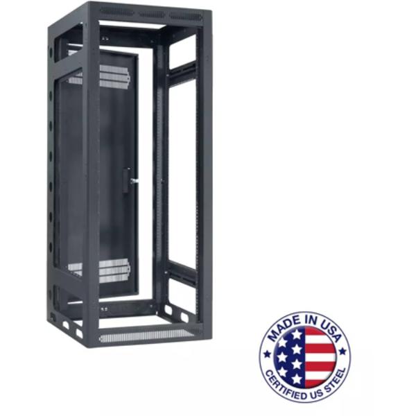 Picture of Lowell Manufacturing LMC-LGR-2427 LGR-2427 24RU Gangable Open-Frame Rack with Rear Door - 27 in. Deep