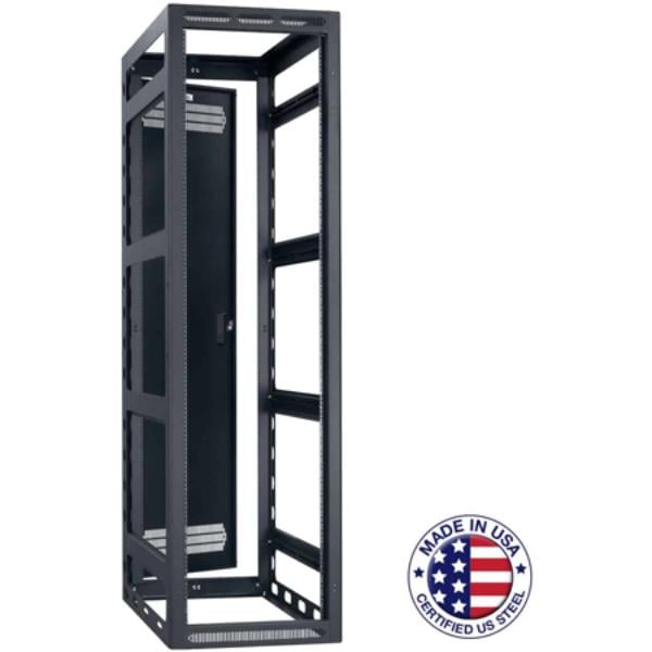 Picture of Lowell Manufacturing LMC-LGR-4436 LGR-4436 44RU Gangable Open-Frame Rack with Rear Door - 36 in. Deep