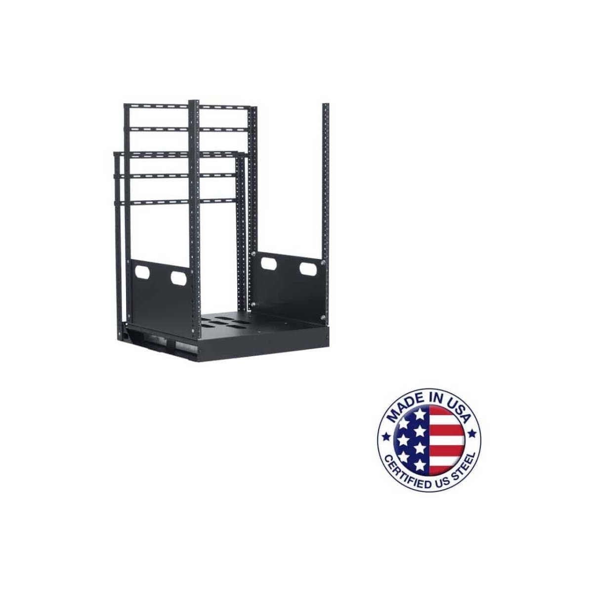 Picture of Lowell Manufacturing LMC-LPTR4-1623 LPTR4-1623 16RU Pull & Turn Millwork Rack with Four Support Rails - 23 in. Deep