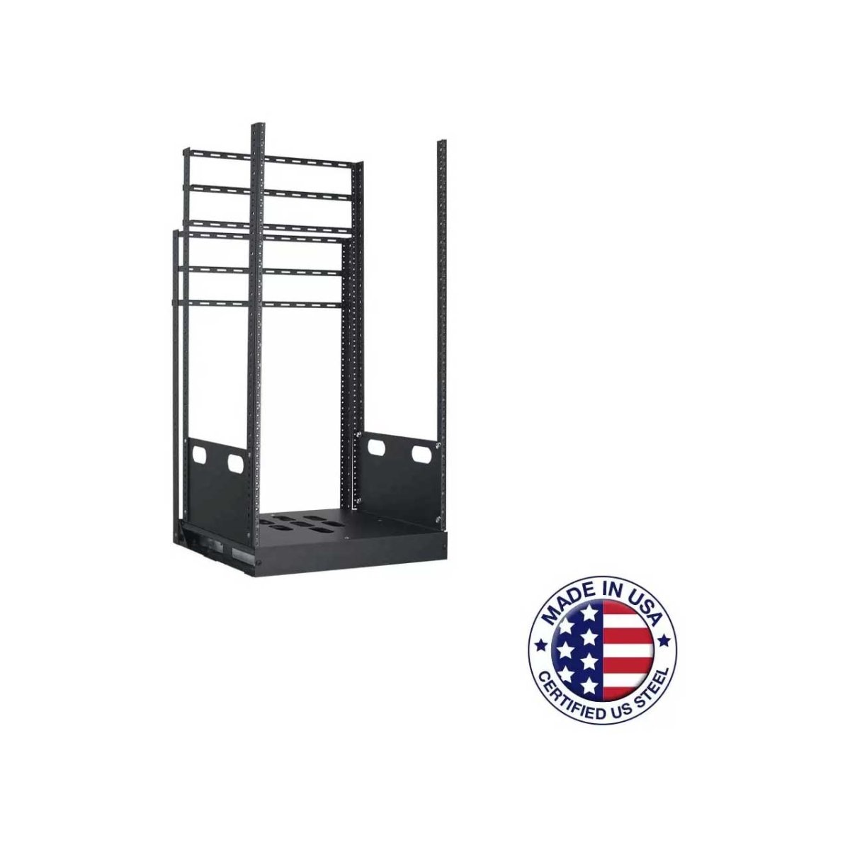 Picture of Lowell Manufacturing LMC-LPTR4-2123 LPTR4-2123 21RU Pull & Turn Millwork Rack with Four Support Rails - 23 in. Deep