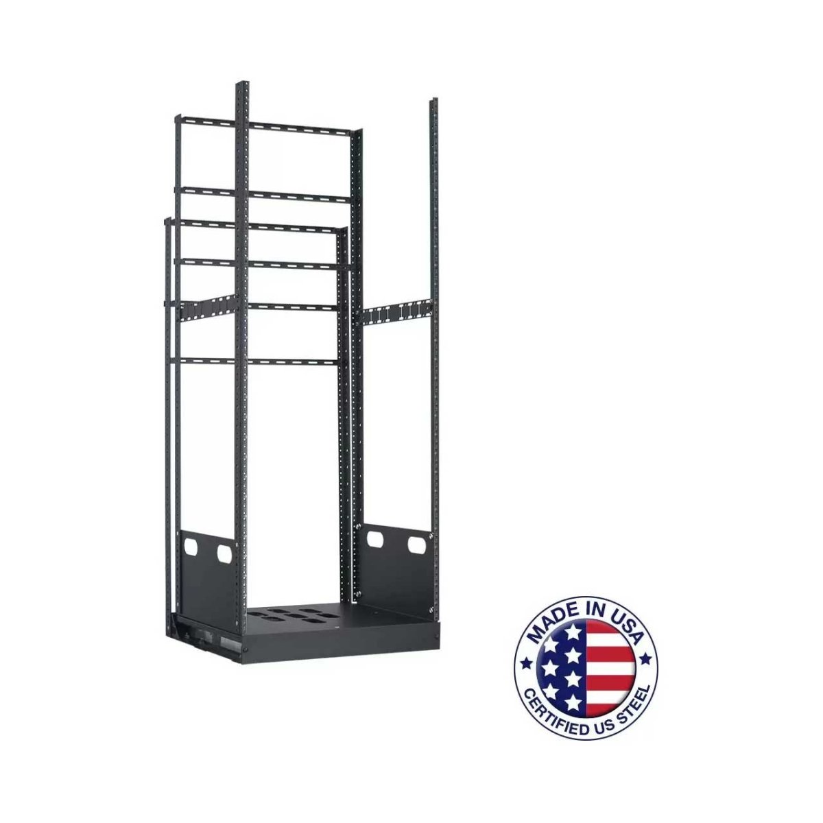 Picture of Lowell Manufacturing LMC-LPTR4-2823 LPTR4-2823 28RU Pull & Turn Millwork Rack with Four Support Rails - 23 in. Deep