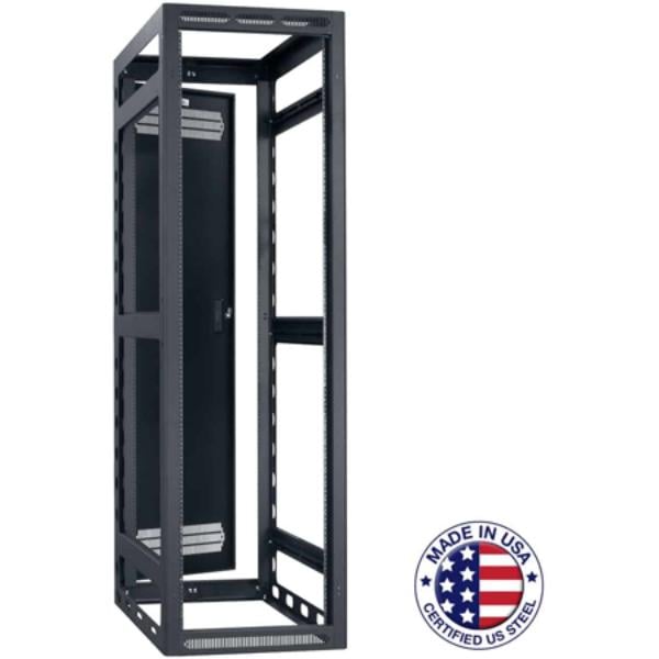 Picture of Lowell Manufacturing LMC-LGR-4032 LGR-4032 40RU Gangable Open-Frame Rack with Rear Door - 32 in. Deep