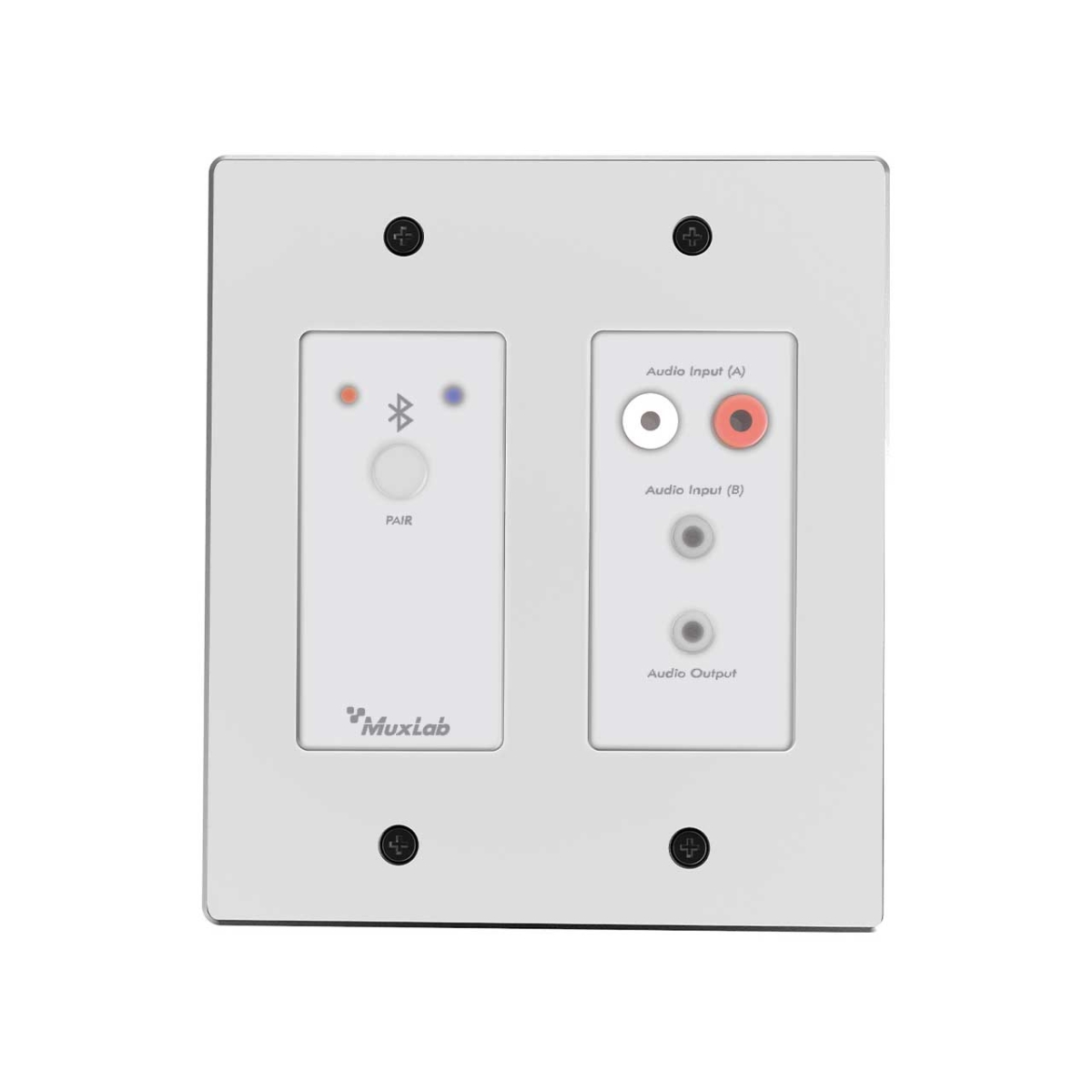 MUX-500555-WH 500555 Bluetooth & Analog Audio to Dante Interface 2-Gang Wallplate - White