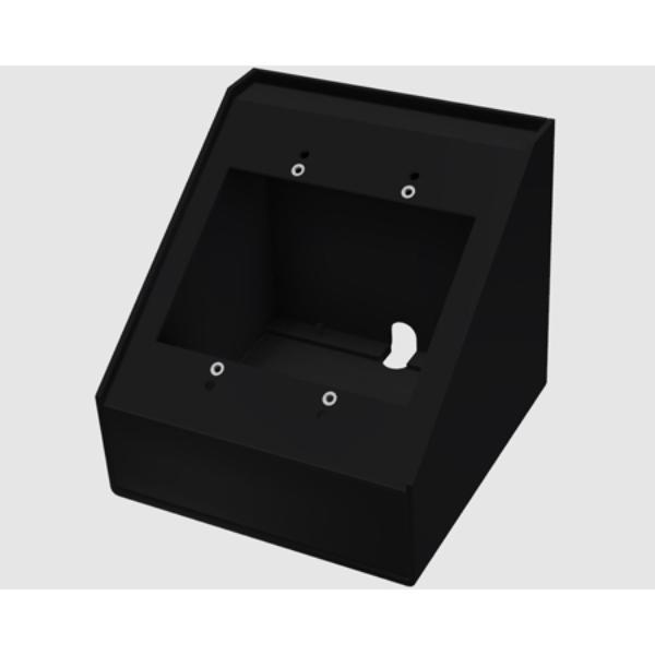 Picture of RCI Custom Products RCI-SE2020PBKSM Sloped Desktop Enclosure - 2 Gang Cutout - Black - Cable Access Port in Rear