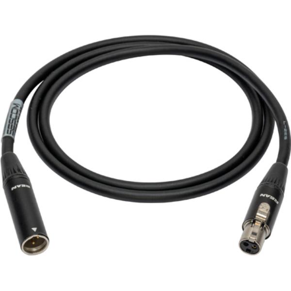 L2E5-T3TJ3-100 100 ft. 3-Pin Mini XLR Male to 3-Pin Mini XLR Female Black Sub-Miniature Mic Cable -  Sescom