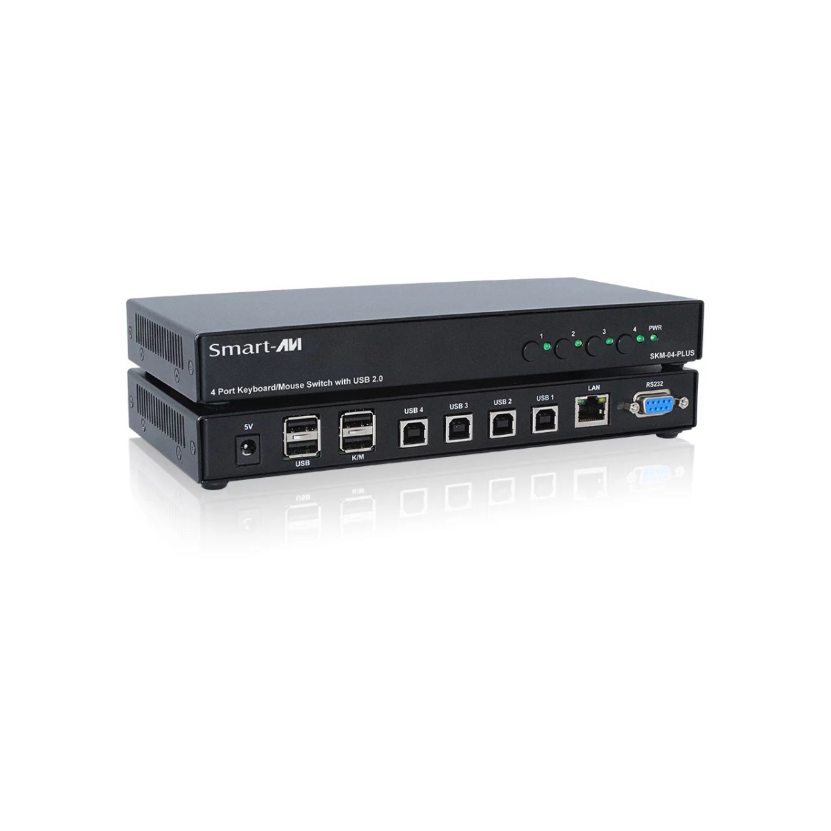 SAVI-SKM-04-PLUS SKM-04-PLUS 4-Port KM Switch with USB 2.0 Sharing & LAN