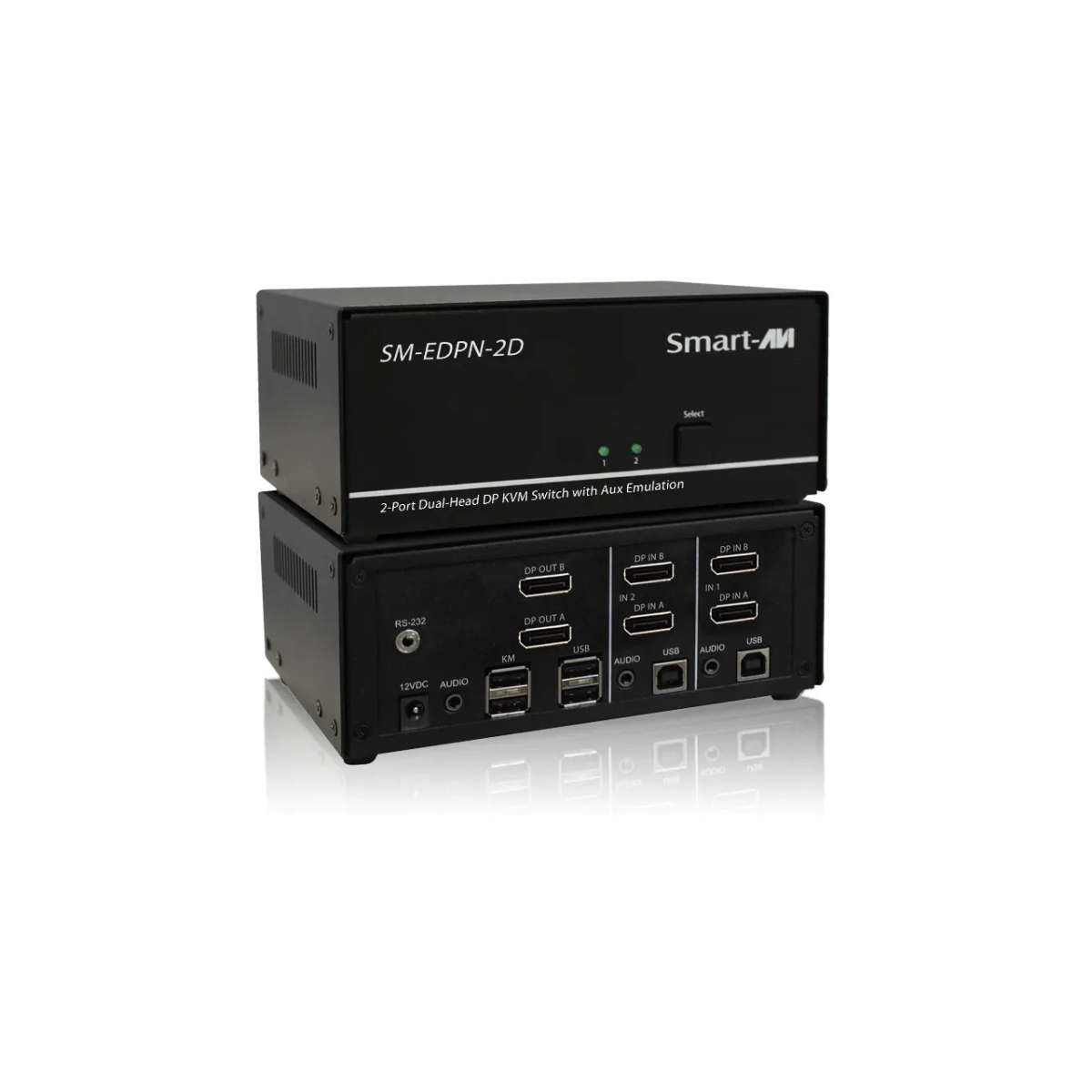 Picture of Smart-AVI SAVI-SM-EDPN-2D Dual Head 2-Port UHD 4k at 60 DP KVM Switch with EDID Aux Emulation