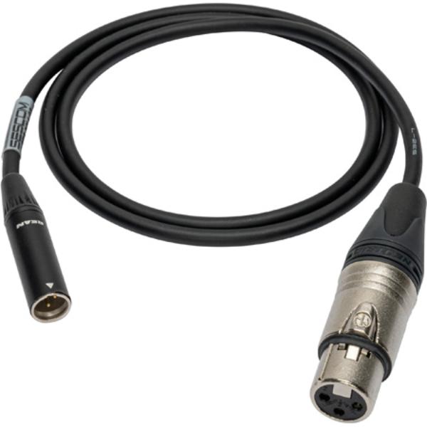 L2E5-T3XJ-100 100 ft. 3-Pin Mini XLR Male to 3-Pin XLR Female Black Sub-Miniature Mic Cable -  Sescom