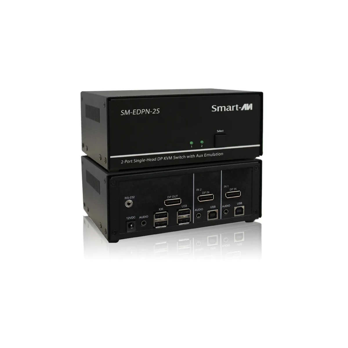 Picture of Smart-AVI SAVI-SM-EDPN-2S SM-EDPN-2S Single Head 2-Port UHD 4k at 60 DP KVM Switch with EDID Aux Emulation