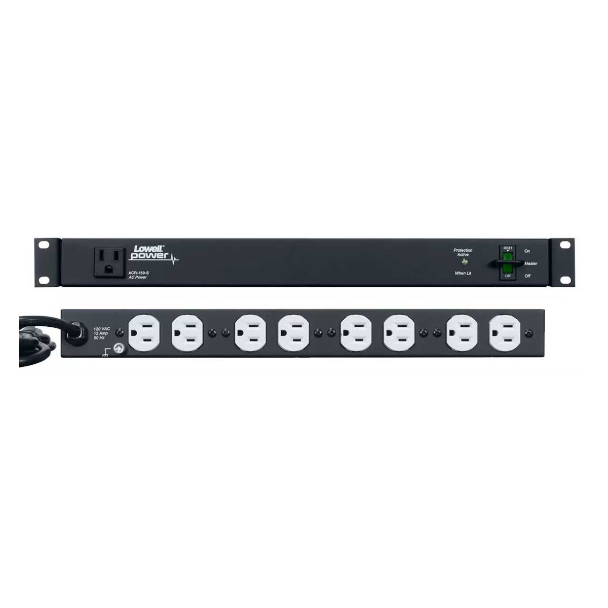 Picture of Lowell Manufacturing LMC-ACR-159-S ACR-159-S 15A Power Panel with Surge Protection - 9 Switched Outlets