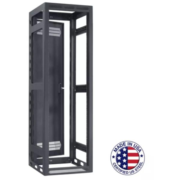 Picture of Lowell Manufacturing LMC-LGR-4022 LGR-4022 40RU Gangable Open-Frame Rack with Rear Door - 22 in. Deep