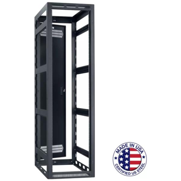 Picture of Lowell Manufacturing LMC-LGR-4432 LGR-4432 44RU Gangable Open-Frame Rack with Rear Door - 32 in. Deep