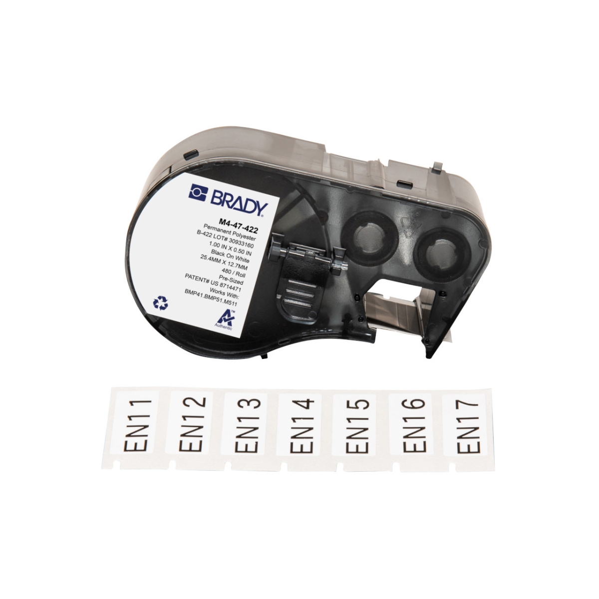 BDY-M4-47-422 Aggressive Adhesive Multi-Purpose Polyester Labels with Ribbon for BMP41-51-M511 Printers - 0.5 x 1 in.