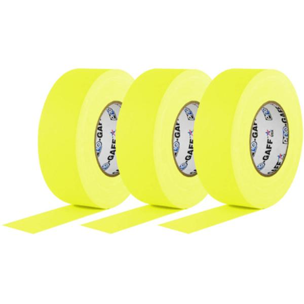 GAFF-TAPE-BDL-9 Pro-Gaff Gaffers Tape YGT-50 - 2 in. x 50 Yards - Fluorescent Yellow - Pack of 3