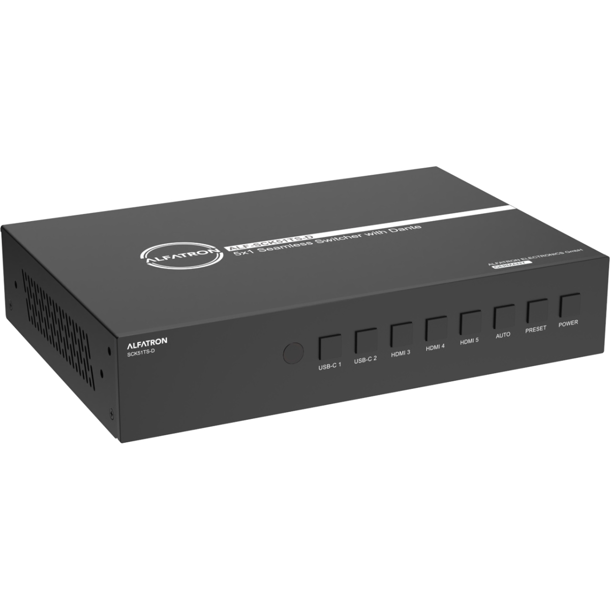 ALF-SCK51TS-D 5x1 Presentation Switcher with HDBaseT Receiver & Dante - 4K 60Hz