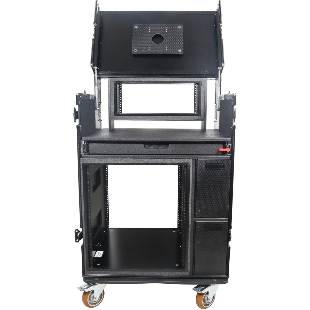 PXGXZFAVPRO124BK 4RU Mobile AV Broadcasting Streaming & Recording Studio Workstation Case - Black