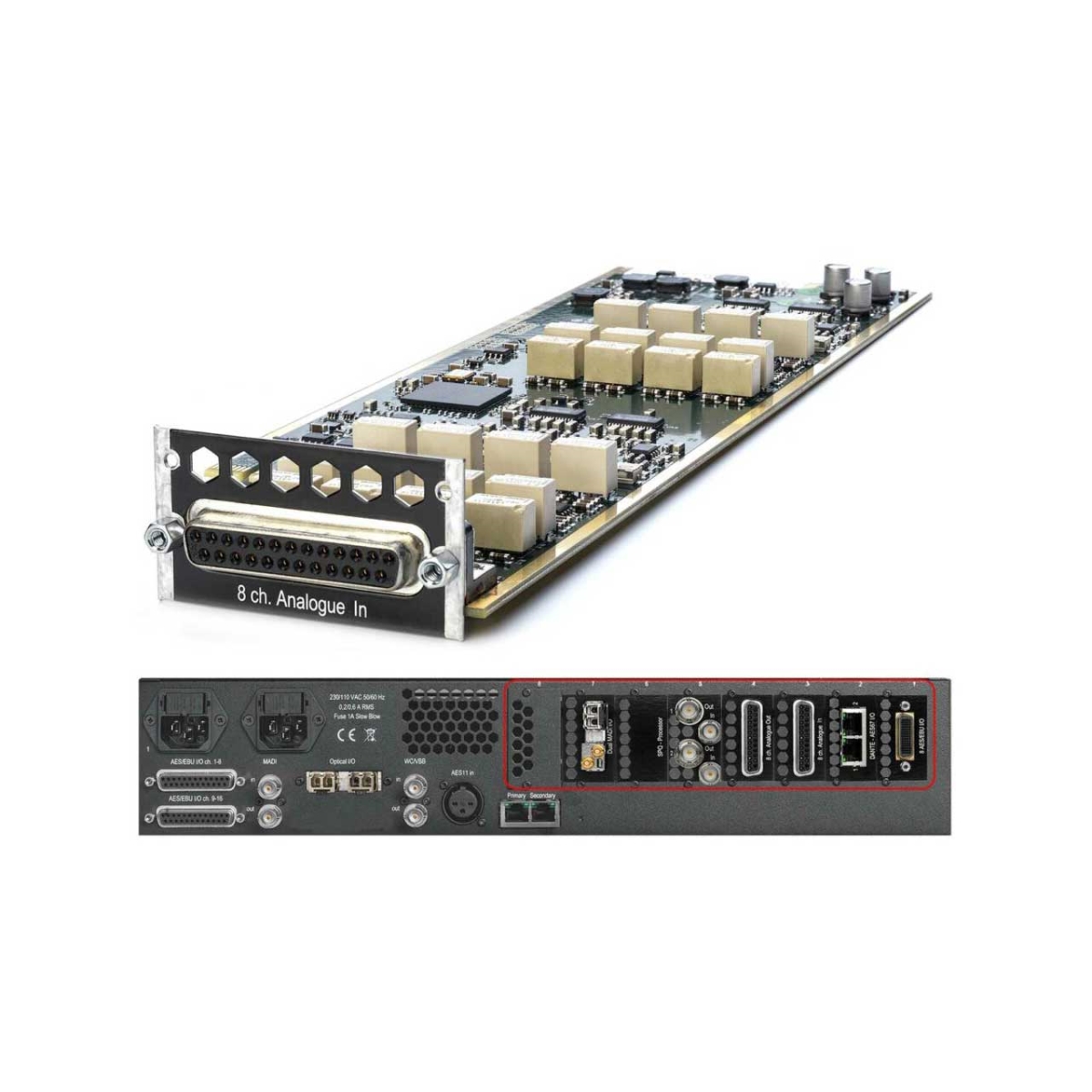 NTP-CARD-M8 8 Channel Analog to Digital Input Card Switchable Line Mic, Black