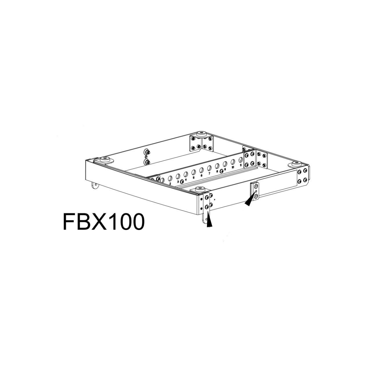 EAW-FBX100 Fly Bar for RSX208L 3-Way Self-Powered Loudspeaker, Black