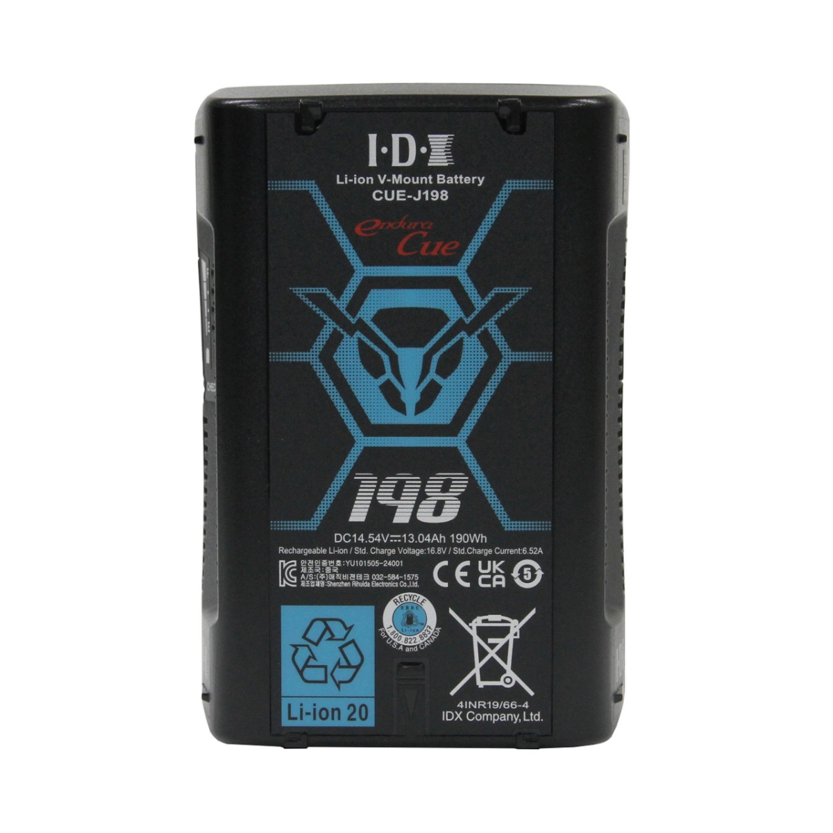 IDX-CUE-J198 190W Lithium Ion V Mount Battery with 1 x D-Tap