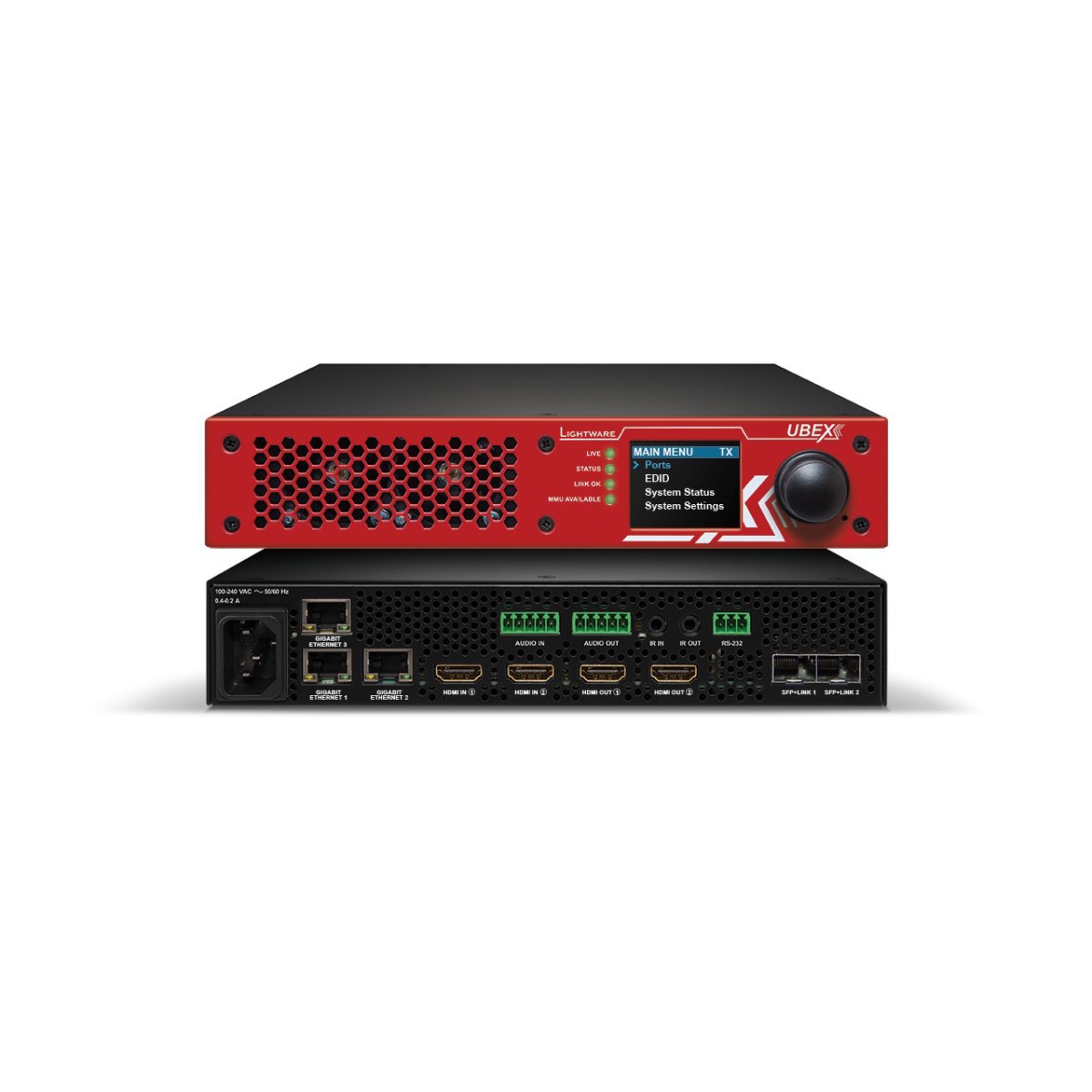 Lightware LWE-91820107 Ubex 4K Optical A VoIP Scaling Extender with Analog Audio & Two SFP Plus RJ45 Module