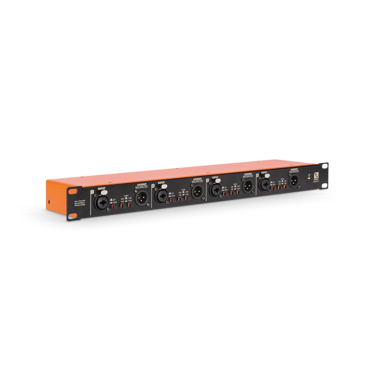 PLM-PBRIDGE4PLUS 19 in. 9V DC Power Supply 4 Channel Active DI & Isolation Box
