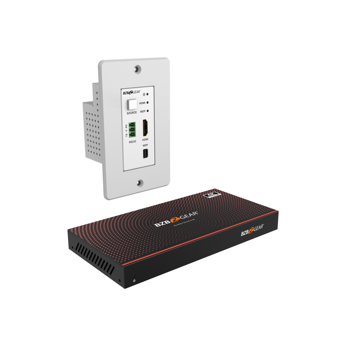 BG-EXHD-70UCWP-W 230 ft. 4K UHD 18Gbps HD Base HDMI, MDP & RS-232 Wall Plate Transmitter Receiver Kit - White