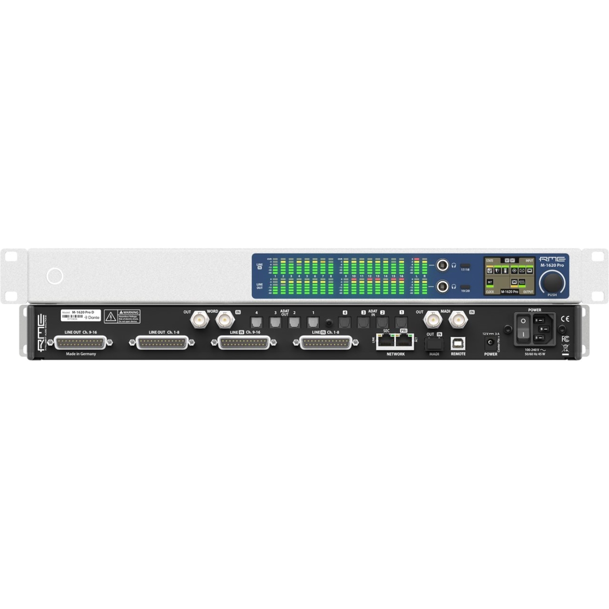 RME-M1620-PRO 1RU 16 Channel AD & 20 DA Converter, Black