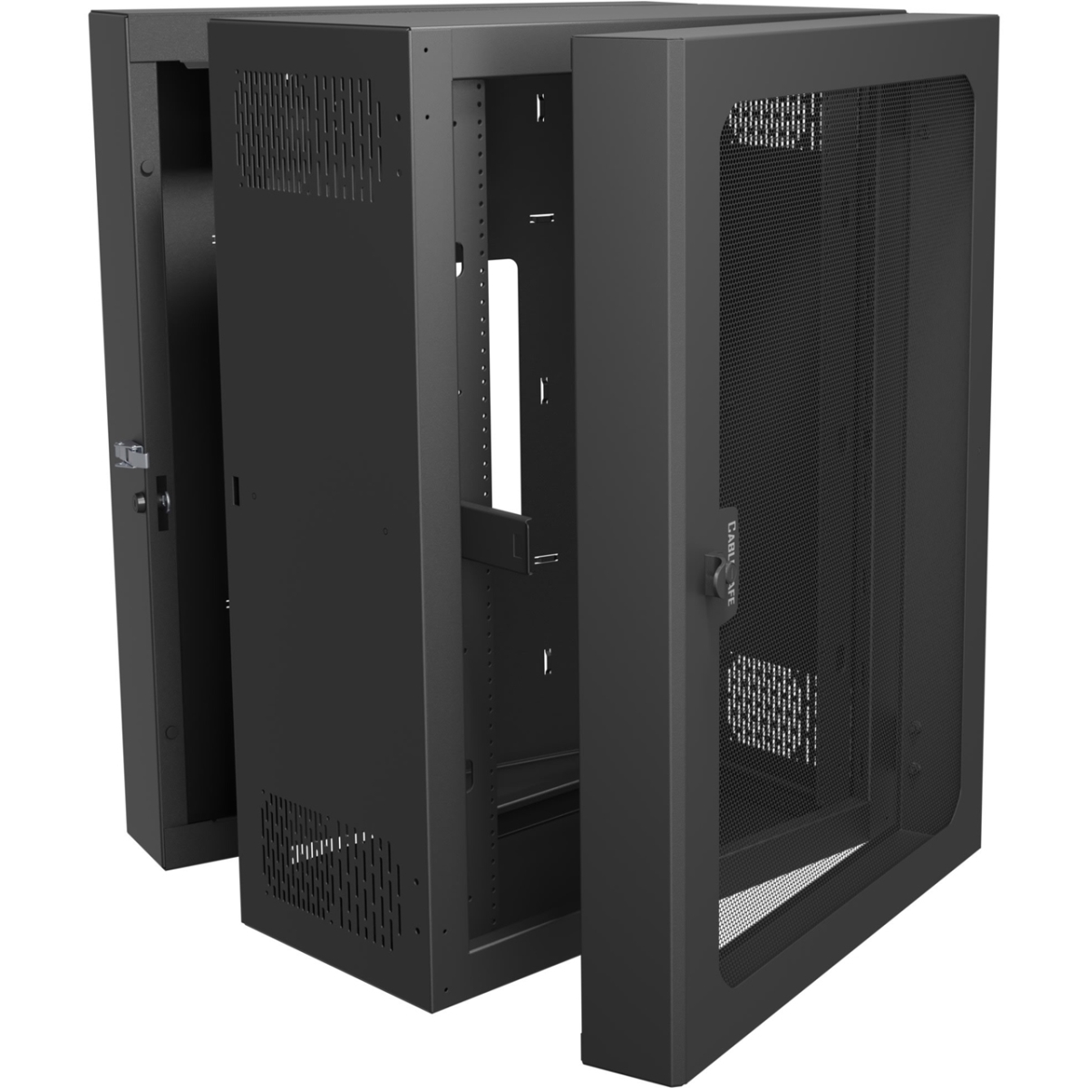 Products MAP-CWR-18-21VD4 17 x 4 in. CWR Series Data Swing Wall Rack - 18 RU Vented Door