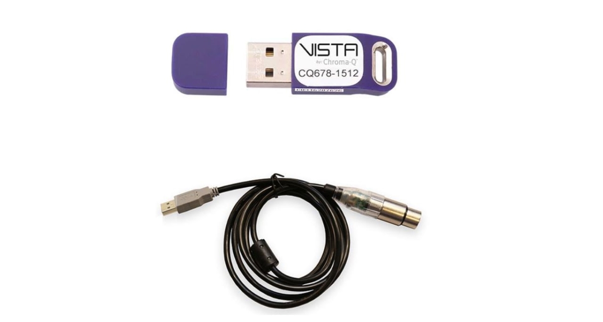 CHRQ-USBDMX512KT 512 Channel USB to DMX Interface with Vista Dongle Kit, Black