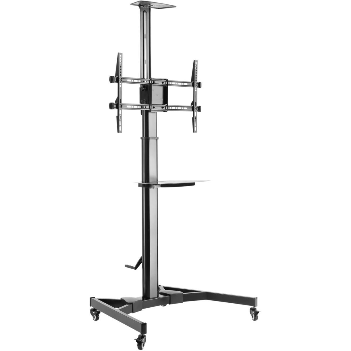 MI-20320 Height Adjustable AV Cart with Hand Crank & Rotating Mount, Black