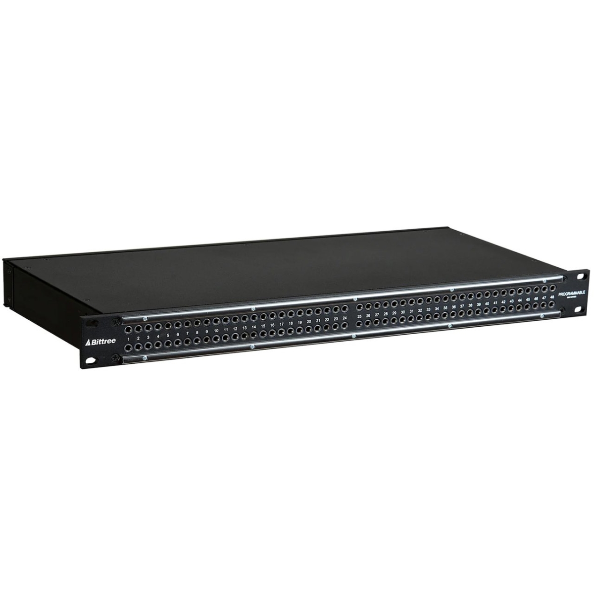 BIT-B96DC-NNRSS 1RU E3 M2OU12B Patch Bay Internally Selectable TRS Audio Rear Interface, Black