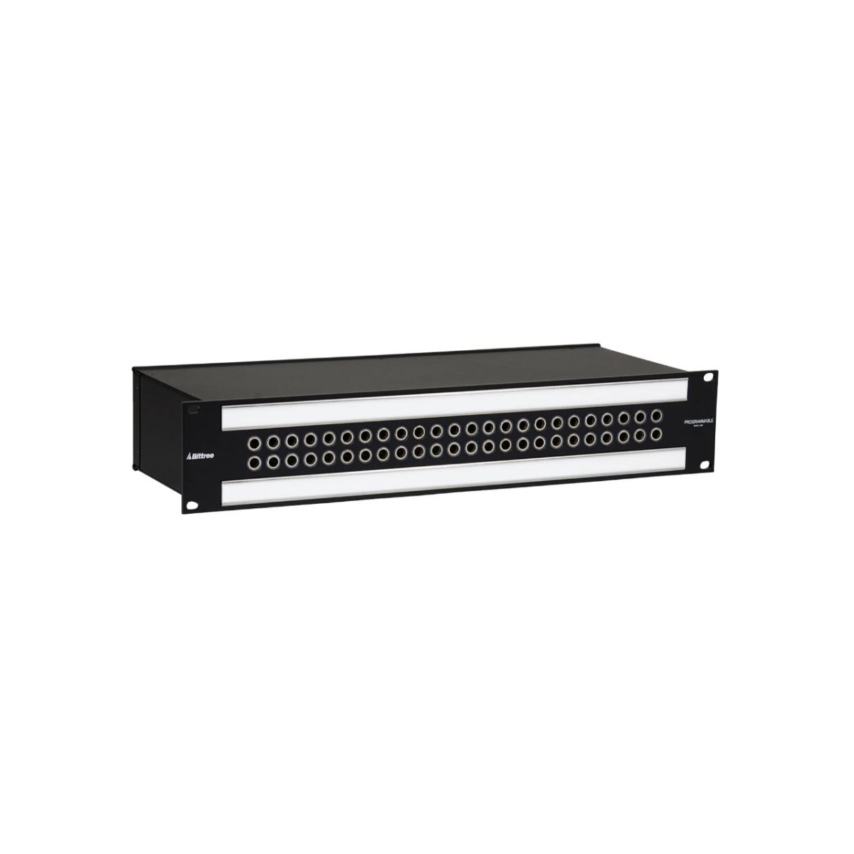 B48DCNNSSTE3M2OU 3-Pin Elco Rear 2RU 2 x 24 Long Frame Audio Front Select TRS Patch Bay Rack