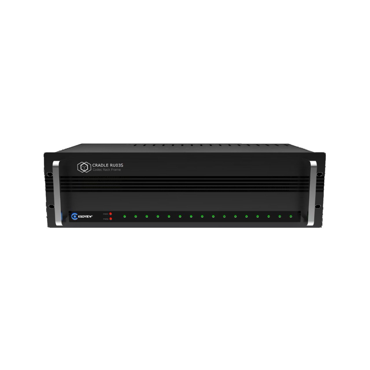 KV-RU03S 300W 3RU 32 Channel Cradle Series 16 Slot Rackmount Codec Encoder Frame with Optional Dual Redundant Power, Black