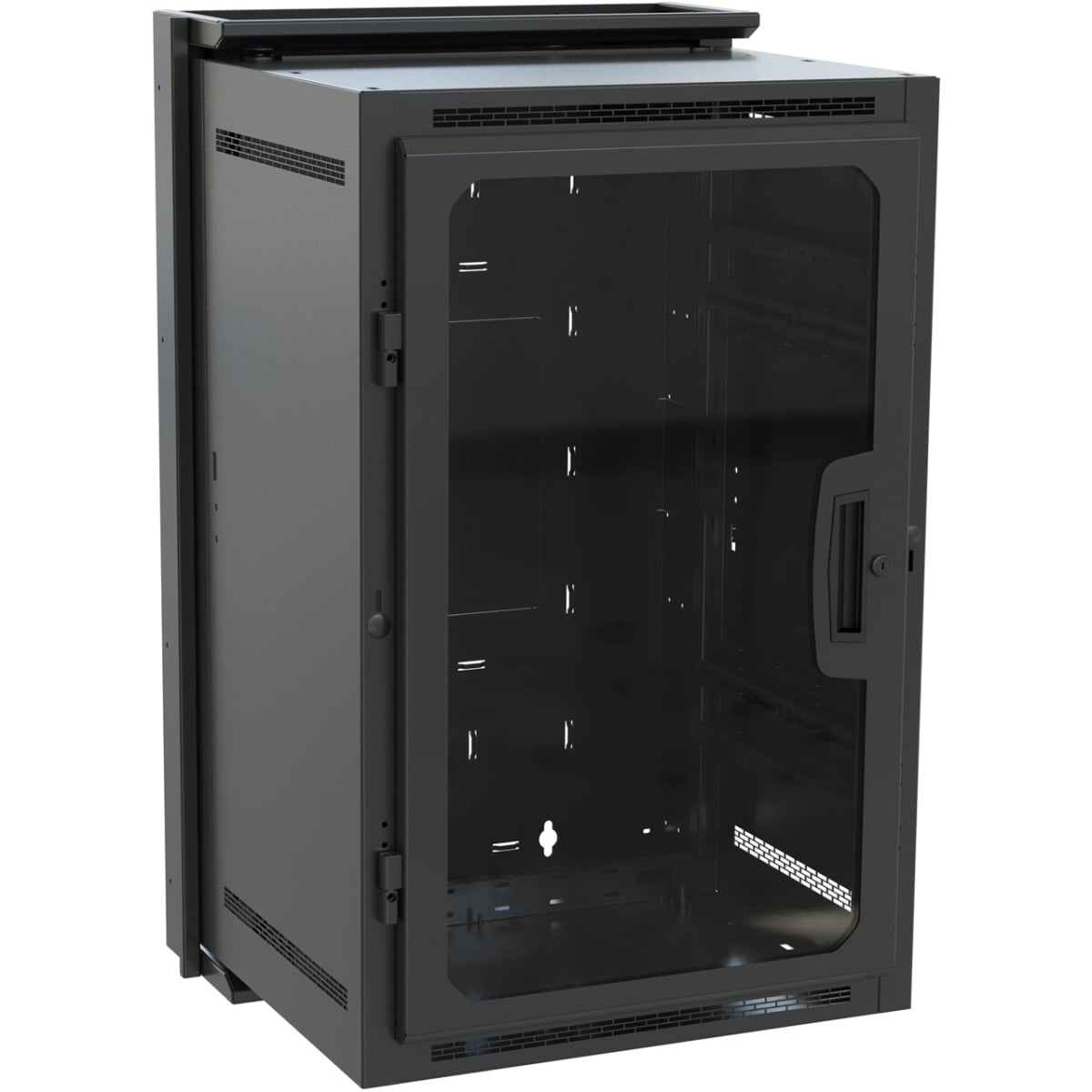 Products MAP-DWR-16-22PD 22 in. Deep DWR Series 16RU Pivoting Wall Rack, Black