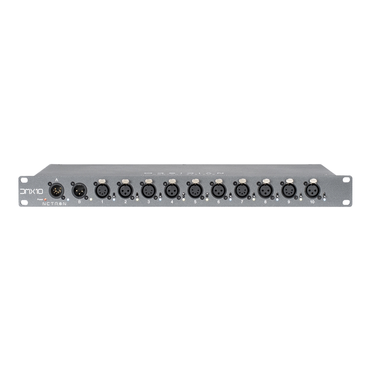 ELAT-DMX10-53 5 && 3 Pin XLR Outputs 10 Port Rackmount DMX Splitter with Dual Inputs