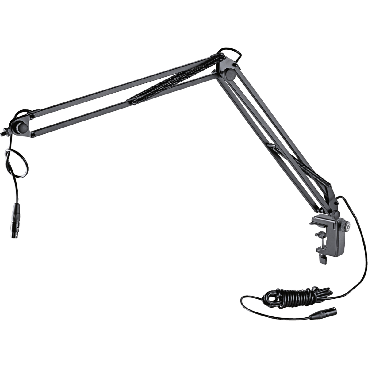 KM-23850 Microphone Desk Arm with 16.4 ft. XLR Cable & Table Clamp, Black